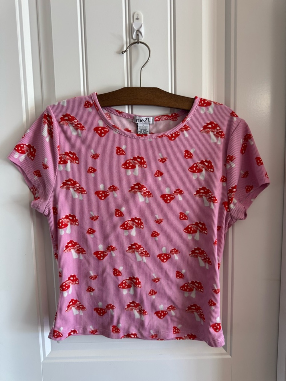 Rue21 Pink Mushroom Print Tee